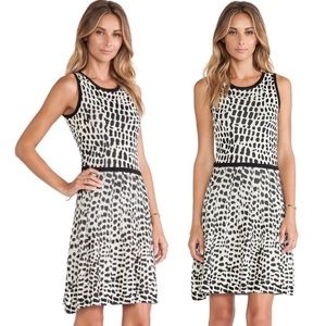 Revolve | Trina Turk ‘Huxley’ Black Crocodile Print Knit Fit & Flare Midi Dress